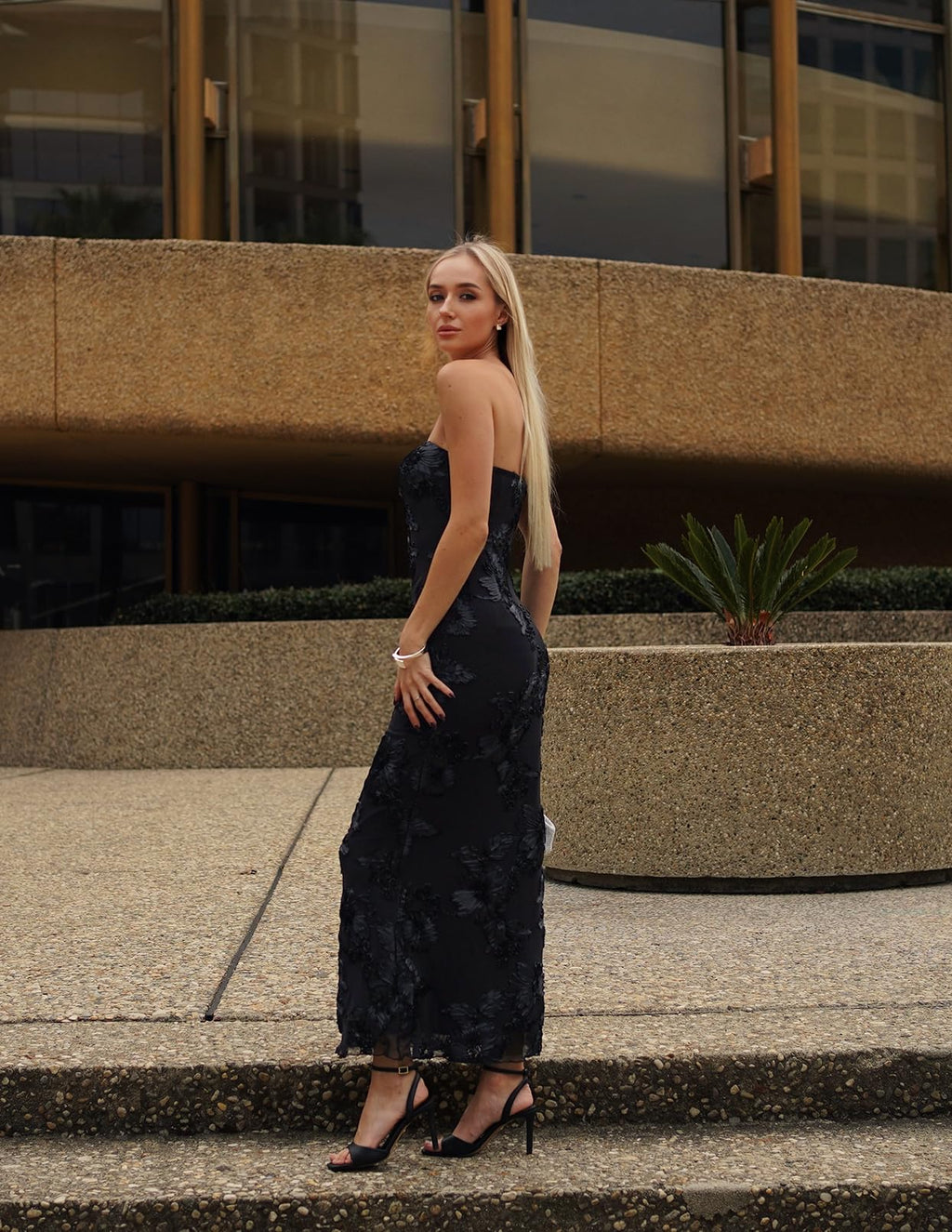 Floral Strapless Maxi Dress for Women 2026 Summer Mesh Tube Bodycon Formal Wedding Guest Cocktail